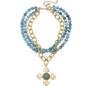 Susan Shaw multistrand turquoise necklace